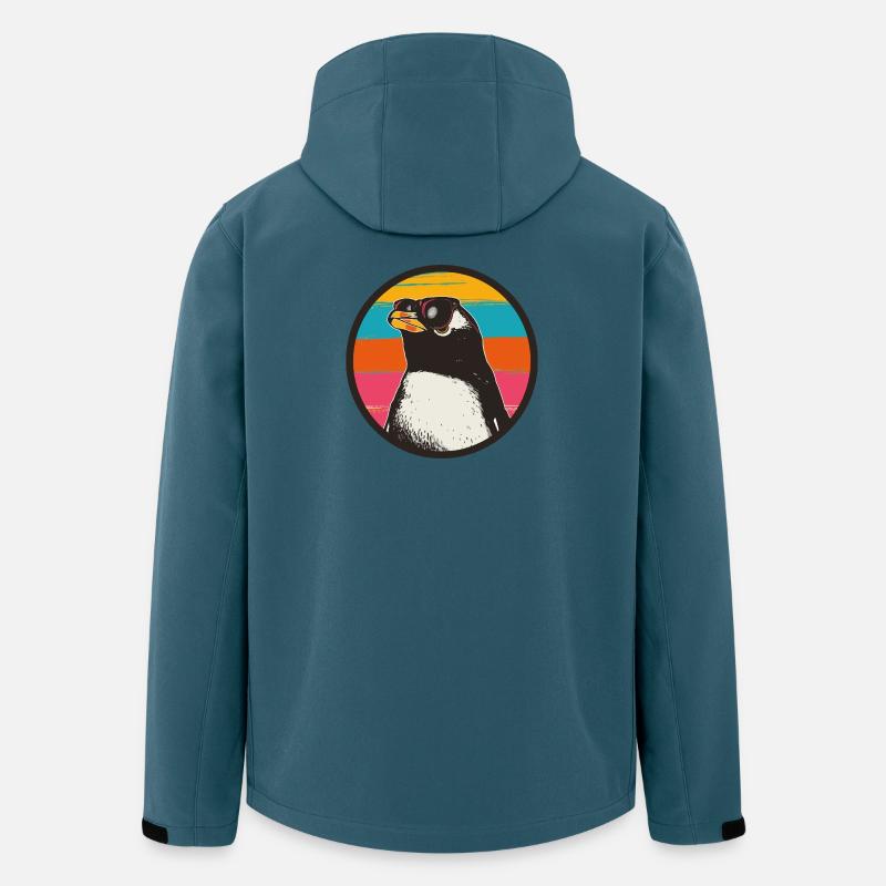 Penguin with Retro Sunset - Men’s Recycled Softshell Jacket by Stanley/Stella - stargazer