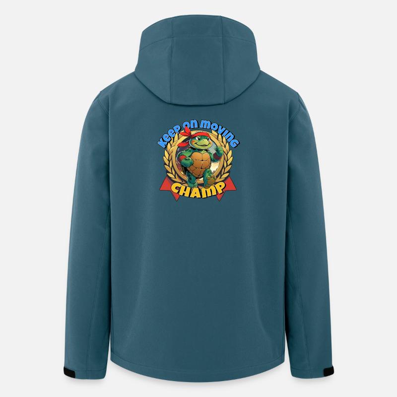 Kampf-Turtle mit rotem Bandana - Recycelte Männer Softshell-Jacke von Stanley/Stella - Dunkles Petrol