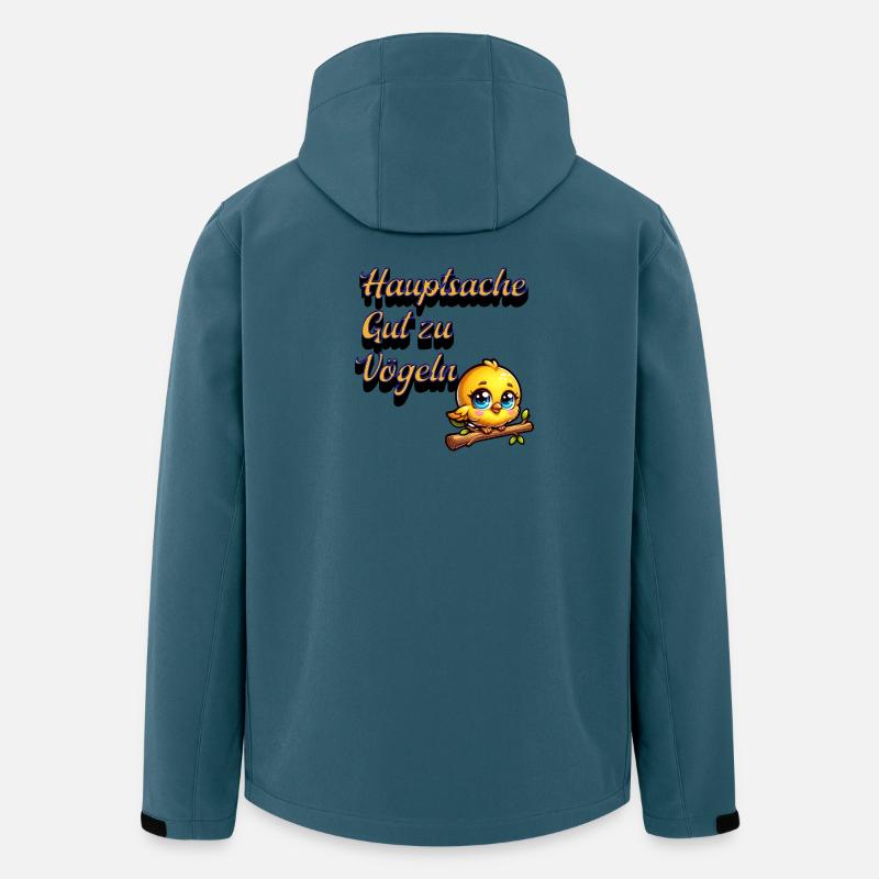 Niedliches Vogel-Motiv mit Spruch - Recycelte Männer Softshell-Jacke von Stanley/Stella - Dunkles Petrol