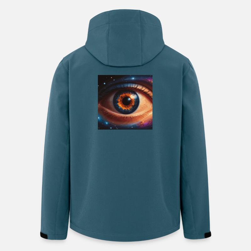 Kosmisches Auge mit Sternenhimmel - Recycelte Männer Softshell-Jacke von Stanley/Stella - Dunkles Petrol