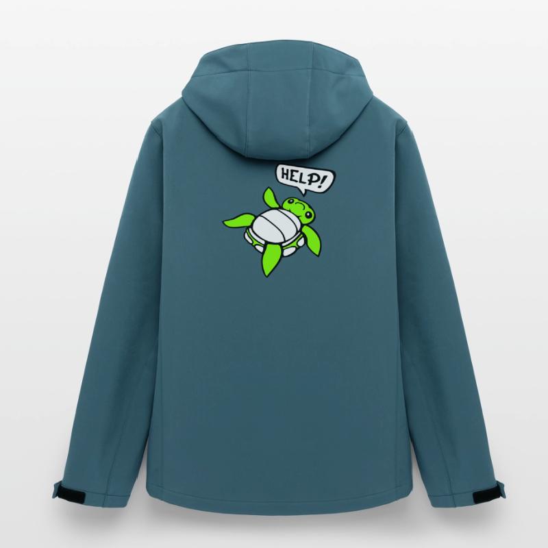 Turtle Back Tilted Over Helpless Side Help Men’s Recycled Softshell Jacket by Stanley/Stella