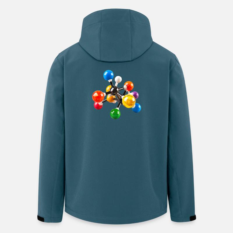 Bunte Molekülstruktur Muster - Recycelte Männer Softshell-Jacke von Stanley/Stella - Dunkles Petrol