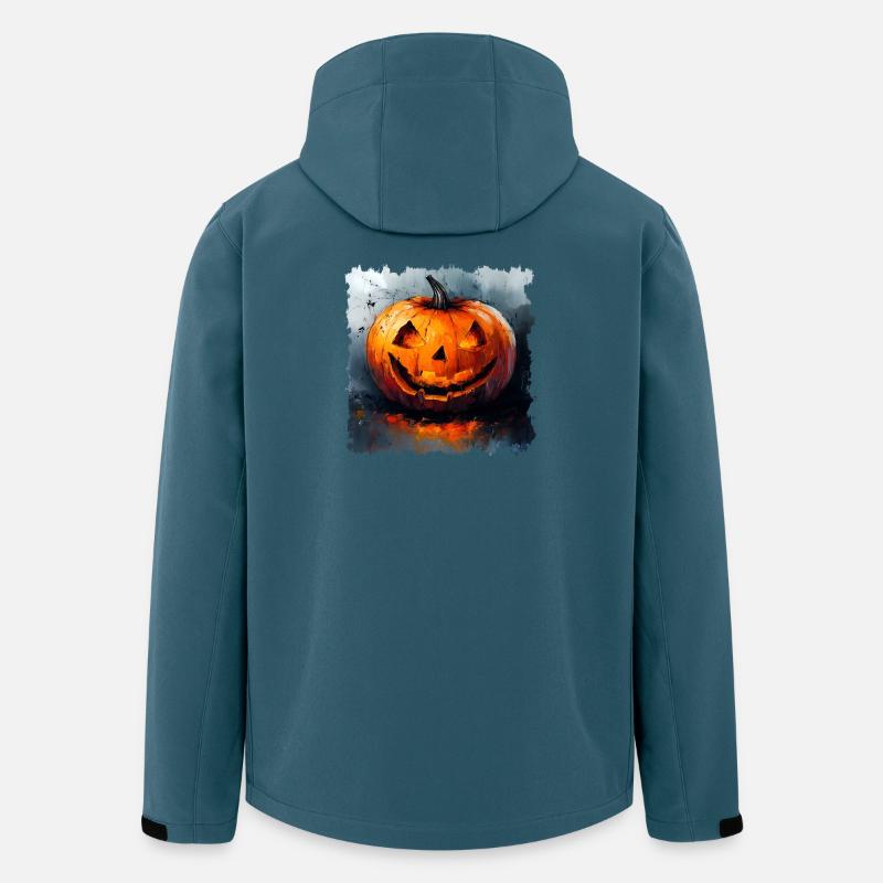 Leuchtender Kürbis Halloween - Recycelte Männer Softshell-Jacke von Stanley/Stella - Dunkles Petrol
