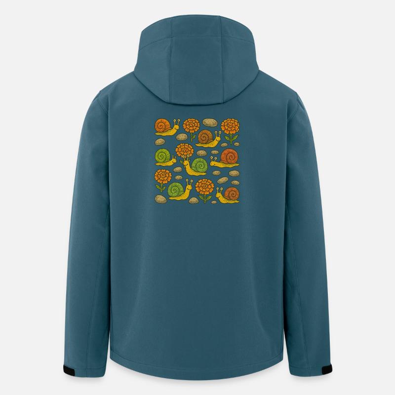 Sonnige Schnecken Gartenmuster - Recycelte Männer Softshell-Jacke von Stanley/Stella - Dunkles Petrol
