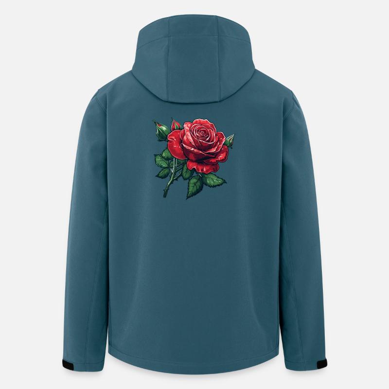 Rose mit Knospen und wassertropfen - Recycelte Männer Softshell-Jacke von Stanley/Stella - Dunkles Petrol