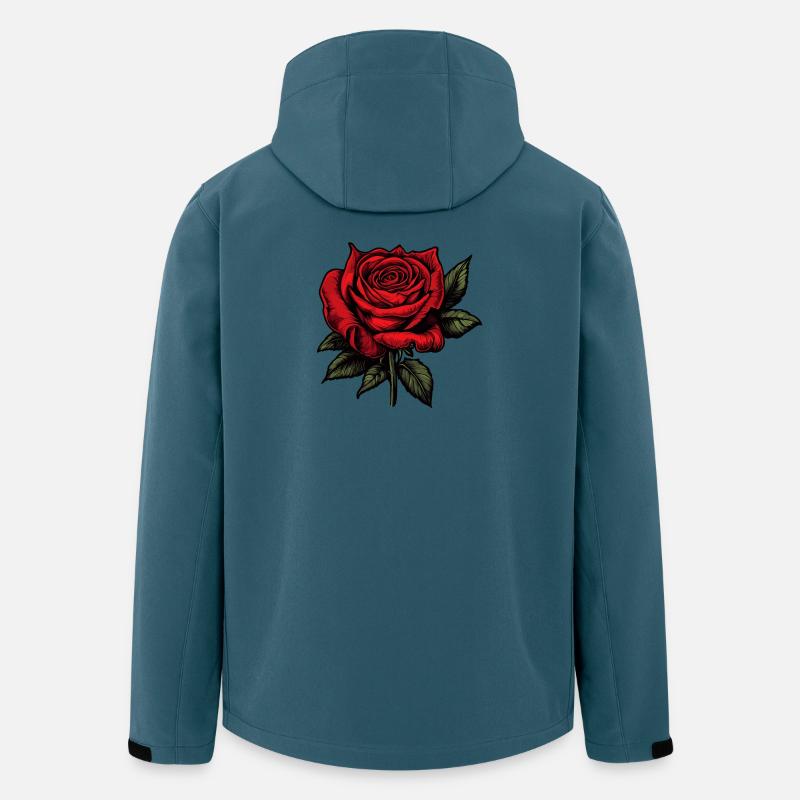 Rose rote Blüte - Recycelte Männer Softshell-Jacke von Stanley/Stella - Dunkles Petrol