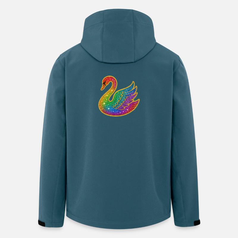 Regenbogen Glitzer Schwan - Recycelte Männer Softshell-Jacke von Stanley/Stella - Dunkles Petrol