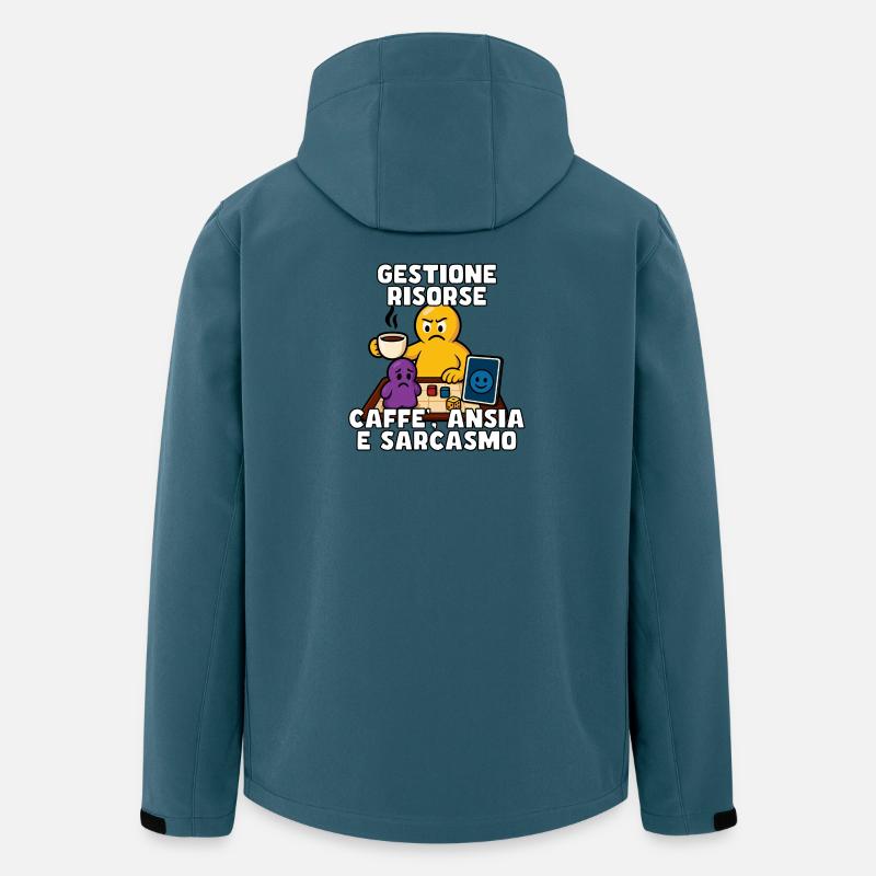 Gestion des ressources : café et anxiété - Veste softshell homme en polyester recyclé Stanley/Stella - bleu pétrole foncé