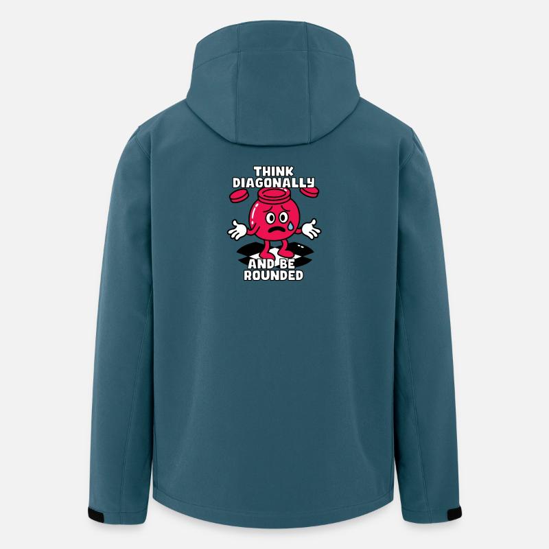 Denken Sie diagonal, seien Sie ein Prüfer - Recycelte Männer Softshell-Jacke von Stanley/Stella - Dunkles Petrol
