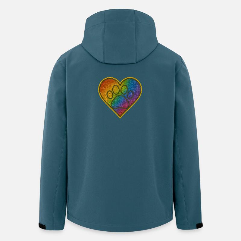 Regenbogen Herzenspfote Glitzer - Recycelte Männer Softshell-Jacke von Stanley/Stella - Dunkles Petrol