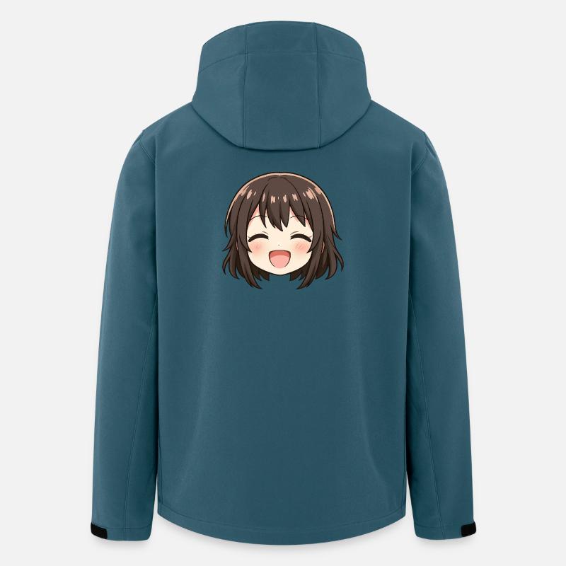 Chibi Gesicht Braunes Lächeln - Recycelte Männer Softshell-Jacke von Stanley/Stella - Dunkles Petrol