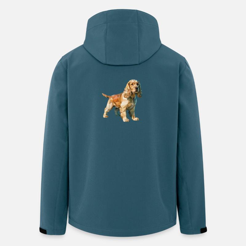 Cocker Spaniel - Cooles Low-Poly-Logo - Recycelte Männer Softshell-Jacke von Stanley/Stella - Dunkles Petrol
