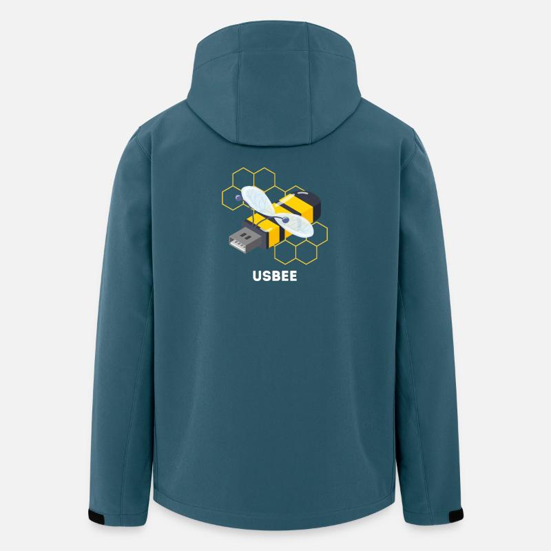 Lustige USB Biene Karikatur - Recycelte Männer Softshell-Jacke von Stanley/Stella - Dunkles Petrol