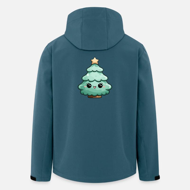 Niedlicher Cartoon Weihnachtsbaum mit Stern - Recycelte Männer Softshell-Jacke von Stanley/Stella - Dunkles Petrol