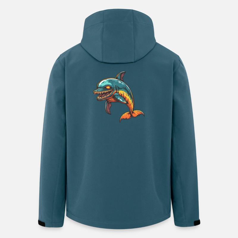 Delfin Zombie - Recycelte Männer Softshell-Jacke von Stanley/Stella - Dunkles Petrol