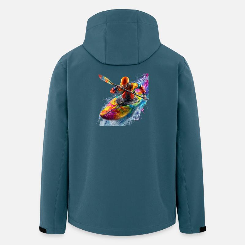 Farbexplosion Kajak - Recycelte Männer Softshell-Jacke Discoverer von Stanley/Stella - Dunkles Petrol