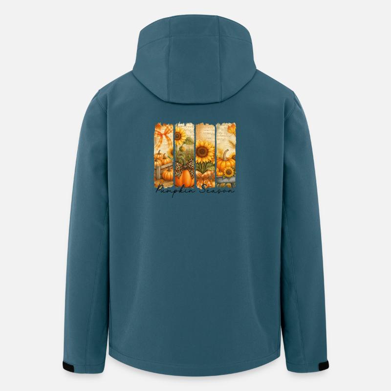 Kürbis Saison Herbst Motiv - Recycelte Männer Softshell-Jacke von Stanley/Stella - Dunkles Petrol