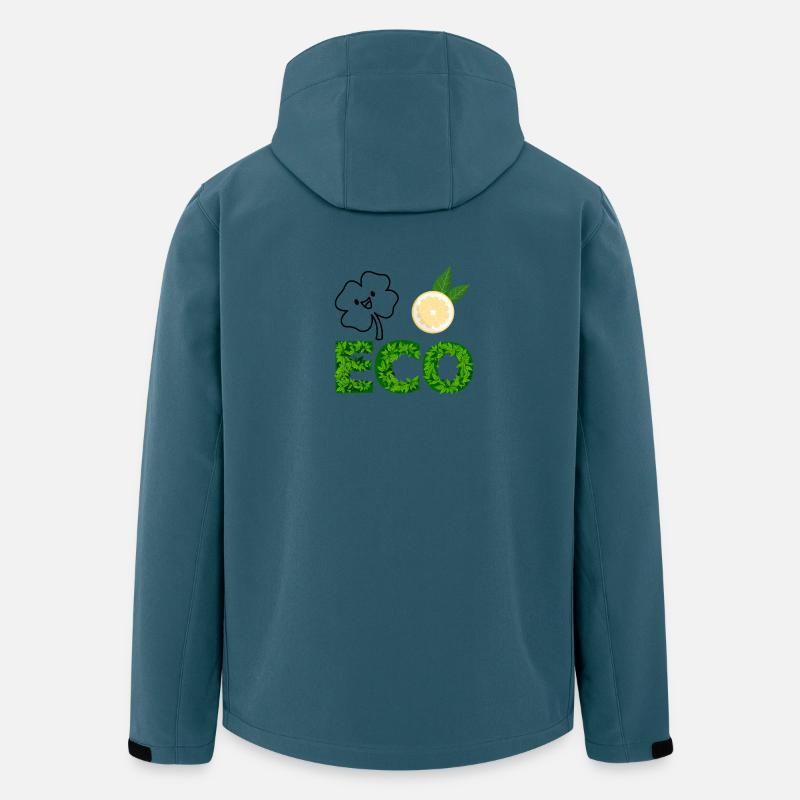 Öko Blatt Buchstaben mit Zitronenscheibe - Recycelte Männer Softshell-Jacke von Stanley/Stella - Dunkles Petrol