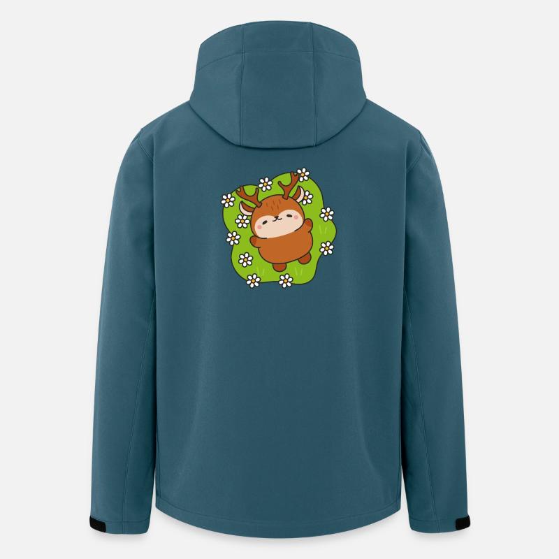 Fröhliches Reh zwischen Gänseblümchen - Recycelte Männer Softshell-Jacke von Stanley/Stella - Dunkles Petrol