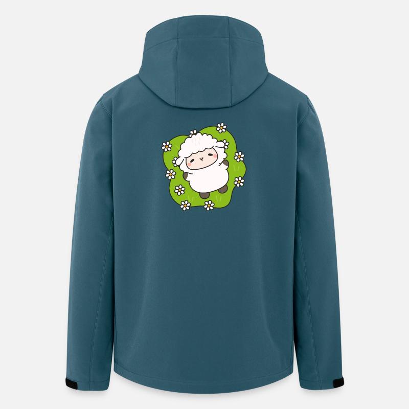 Glückliche Schafe auf blühendem Gras - Recycelte Männer Softshell-Jacke von Stanley/Stella - Dunkles Petrol