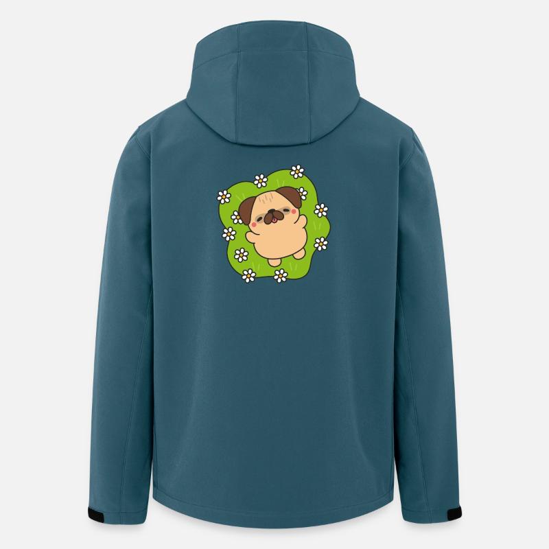Happy Flowering Mops - Recycelte Männer Softshell-Jacke von Stanley/Stella - Dunkles Petrol