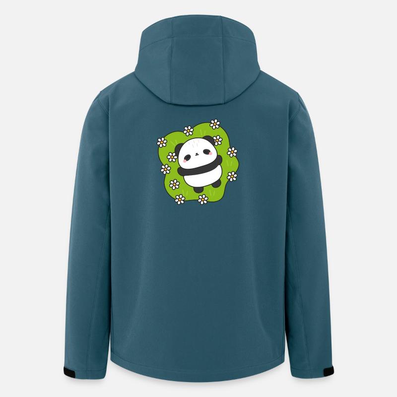 PandaGreen Geblümtes Kuscheltier - Recycelte Männer Softshell-Jacke von Stanley/Stella - Dunkles Petrol