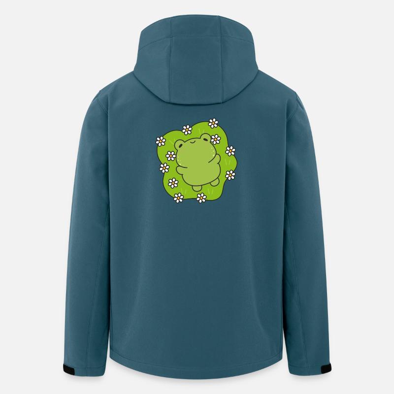 Kawaii-Frosch mit einem blumigen Herz - Recycelte Männer Softshell-Jacke von Stanley/Stella - Dunkles Petrol