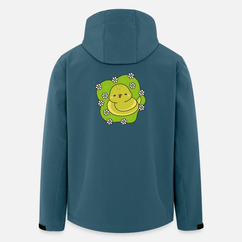 Gelbe Schlange und Gänseblümchen - Recycelte Männer Softshell-Jacke von Stanley/Stella - Dunkles Petrol