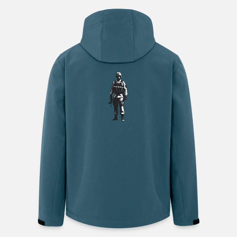 Soldat - Cooles Silhouetten-Logo - Recycelte Männer Softshell-Jacke von Stanley/Stella - Dunkles Petrol