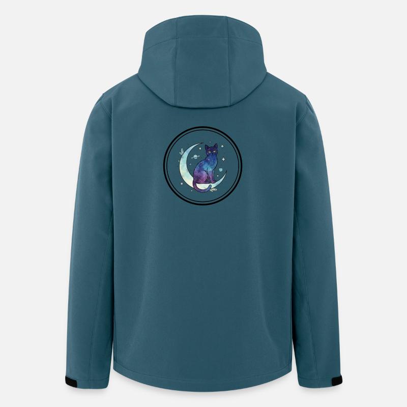 Mondkatze Galaxie Aquarell - Recycelte Männer Softshell-Jacke von Stanley/Stella - Dunkles Petrol