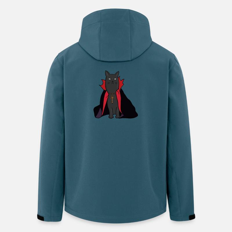 Mitternachts-Vampirkatze mit Umhang - Recycelte Männer Softshell-Jacke von Stanley/Stella - Dunkles Petrol