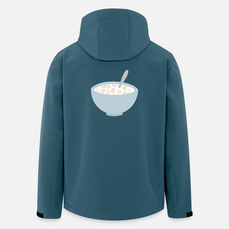 Pastellfarbene Müslischale Illustration - Recycelte Männer Softshell-Jacke von Stanley/Stella - Dunkles Petrol
