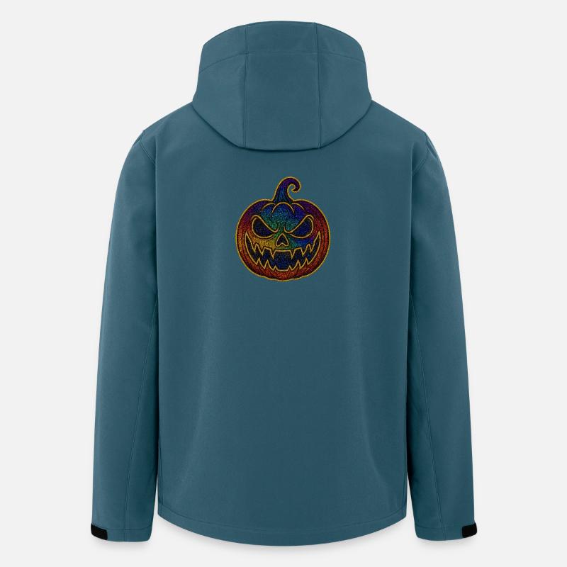 Glitzernder Regenbogen Kürbis zu Halloween - Recycelte Männer Softshell-Jacke von Stanley/Stella - Dunkles Petrol