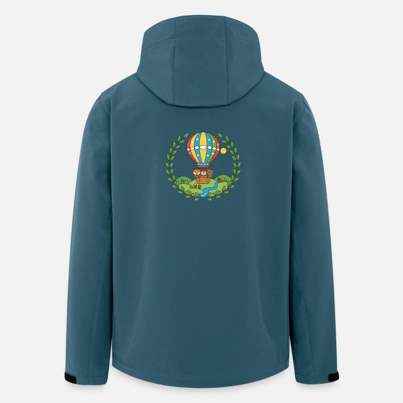 Bunte Heißluftballon Tierreise - Recycelte Männer Softshell-Jacke von Stanley/Stella - Dunkles Petrol