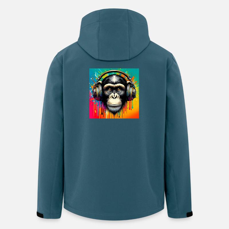 Schimpansen-Affe - Recycelte Männer Softshell-Jacke Discoverer von Stanley/Stella - Dunkles Petrol