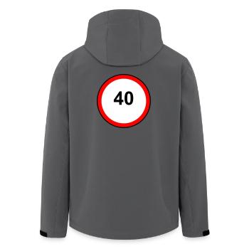 40erKreis Signet - Recycelte Männer Softshell-Jacke von Stanley/Stella - Dunkles Petrol - Hinten - AI Model Male 185 light (185cm)