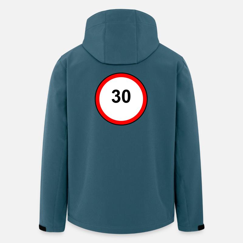 Tempo 30 Schild Muster - Recycelte Männer Softshell-Jacke von Stanley/Stella - Dunkles Petrol