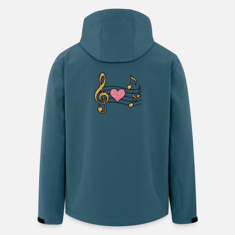 Herz Melodie Glitzer Gold - Recycelte Männer Softshell-Jacke von Stanley/Stella - Dunkles Petrol