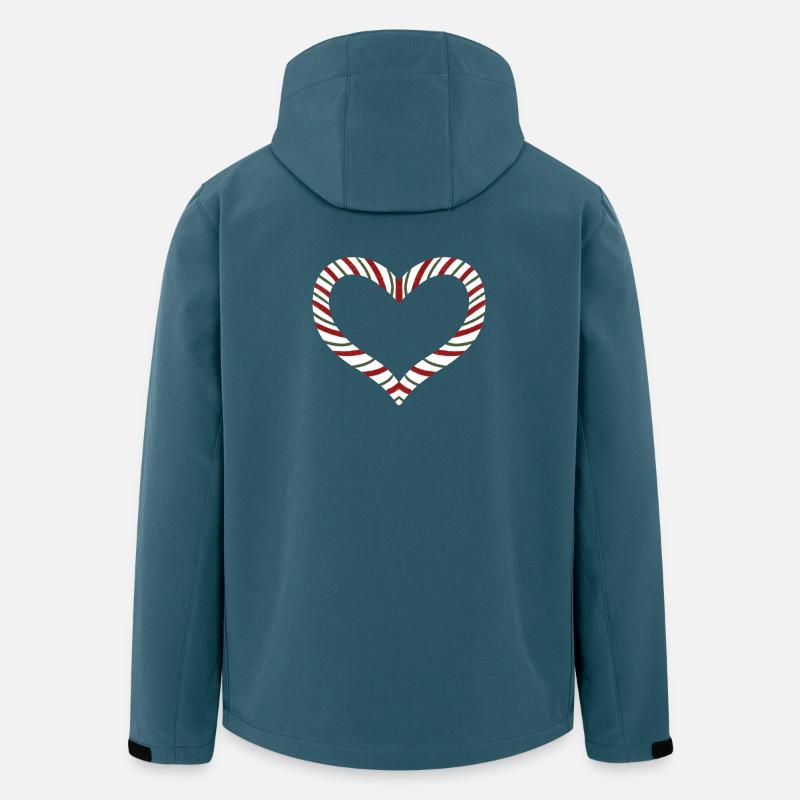 Candy Cane Rayé Coeur - Veste softshell homme en polyester recyclé Stanley/Stella - bleu pétrole foncé