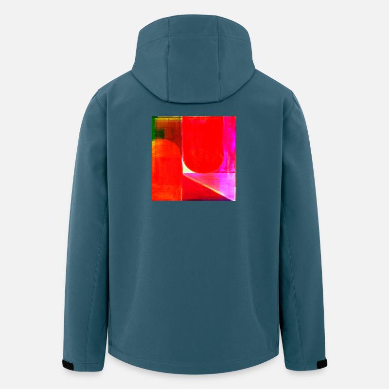Neon Farbblock Geometrie - Recycelte Männer Softshell-Jacke von Stanley/Stella - Dunkles Petrol