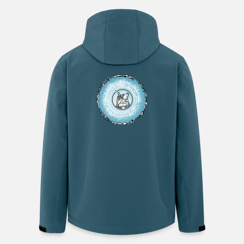 Cercle de chat Silhouette bleue - Veste softshell homme en polyester recyclé Stanley/Stella - bleu pétrole foncé