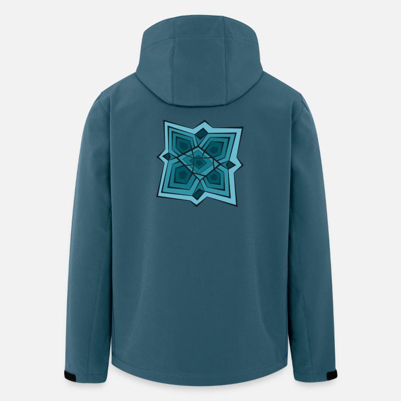 Geometrisches Sternenthema - Recycelte Männer Softshell-Jacke von Stanley/Stella - Dunkles Petrol