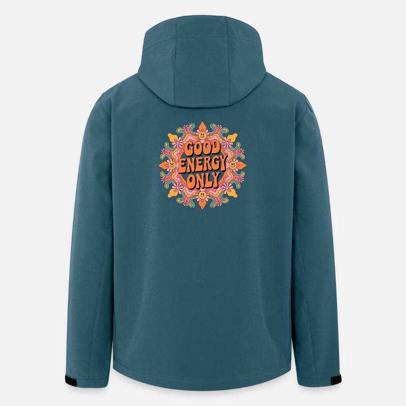 Psychedelic Retro – Good Energy Only - Recycelte Männer Softshell-Jacke von Stanley/Stella - Dunkles Petrol