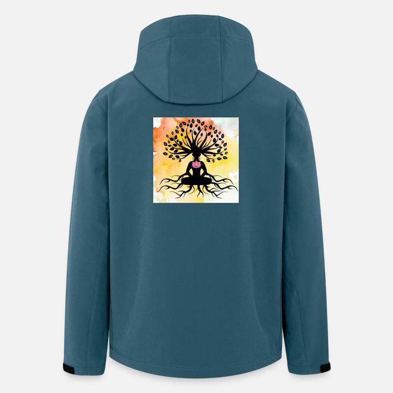 Lotus Buddha Baum des Lebens - Recycelte Männer Softshell-Jacke von Stanley/Stella - Dunkles Petrol