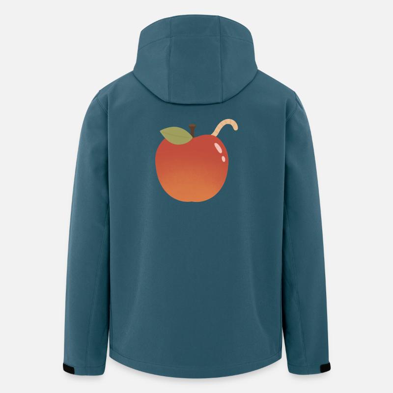 Pomme avec accent de ver incurvé - Veste softshell homme en polyester recyclé Stanley/Stella - bleu pétrole foncé