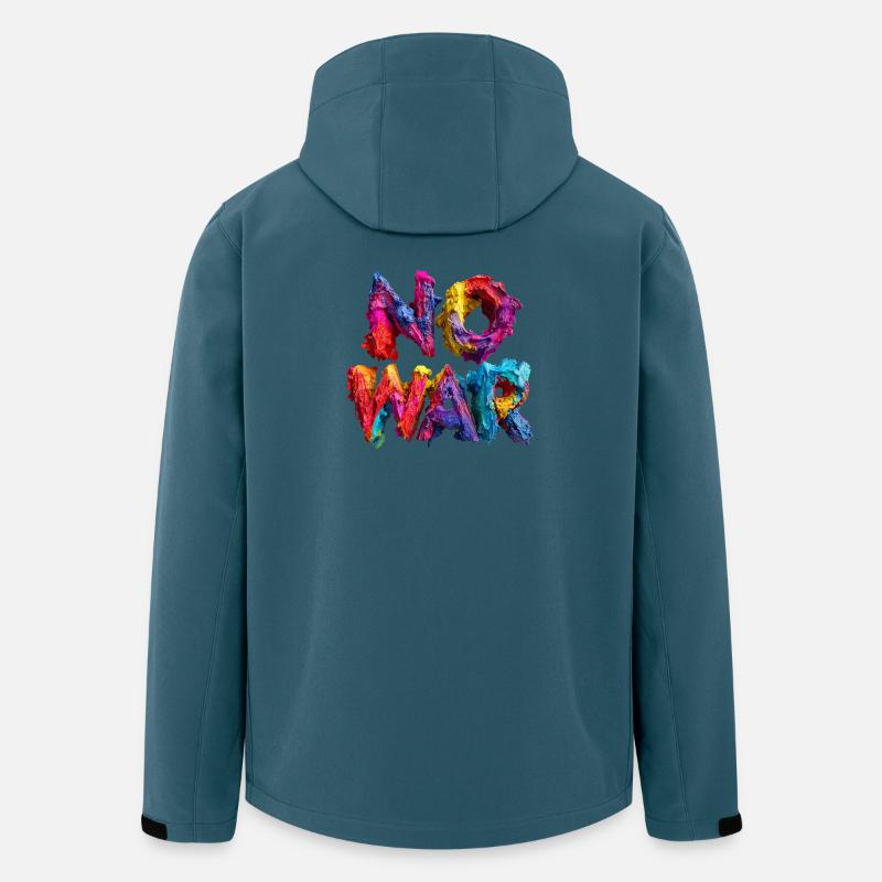 No War Farbexplosion - Recycelte Männer Softshell-Jacke von Stanley/Stella - Dunkles Petrol
