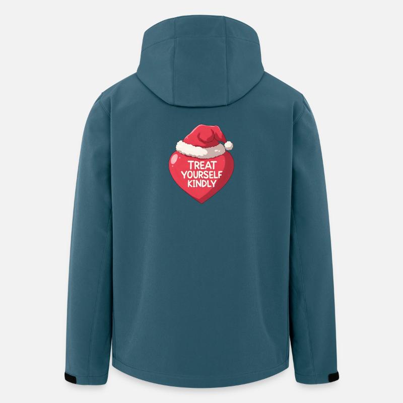 Anime Coeur Traitez-vous gentiment Noël - Veste softshell homme en polyester recyclé Stanley/Stella - bleu pétrole foncé
