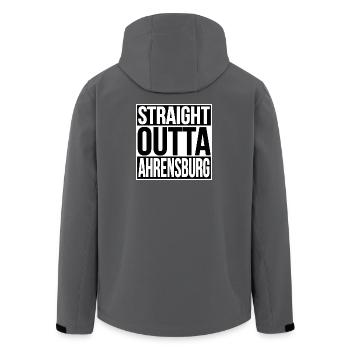 STRAIGHT OUTTA AHRENBURG - Men’s Recycled Softshell Jacket by Stanley/Stella - anthracite - Back - AI Model Male 185 light (185cm)