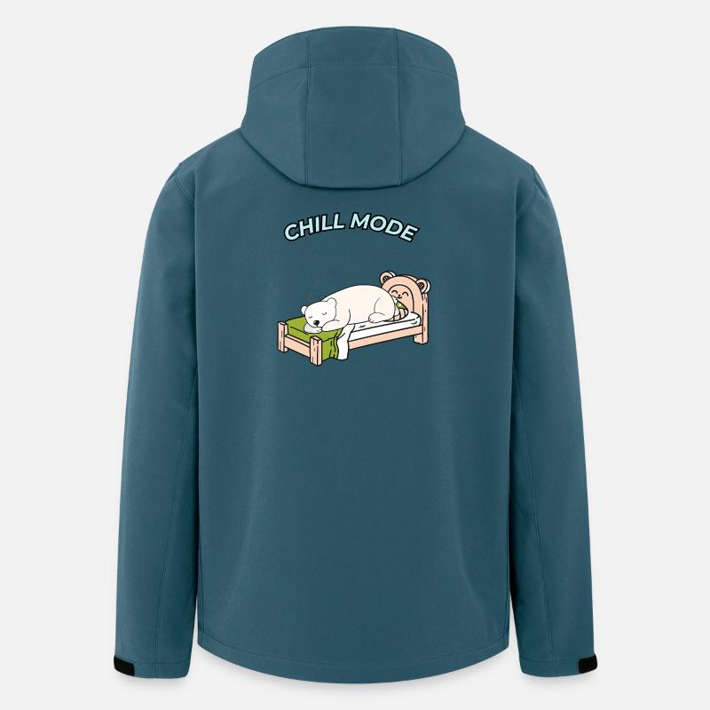 Einfach mal Chillen – Schlafender Bär - Recycelte Männer Softshell-Jacke von Stanley/Stella - Dunkles Petrol