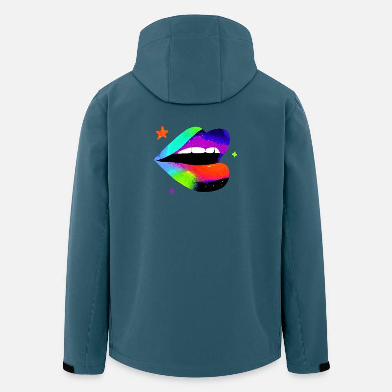 Regenbogen Lippe Pop Art - Recycelte Männer Softshell-Jacke von Stanley/Stella - Dunkles Petrol